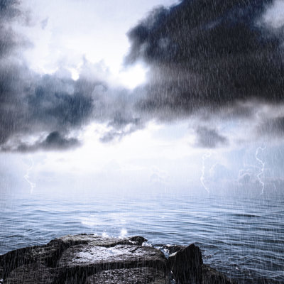 Thunderstorm In Ocean - Wrapped Canvas Print