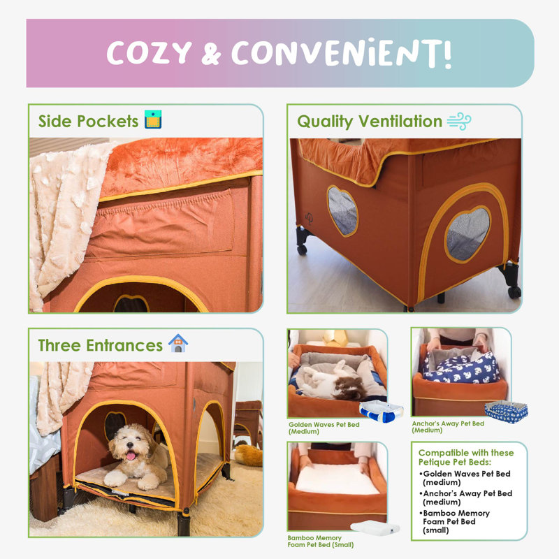Lit pour animal de compagnie Petique's Bedside, Brun clair