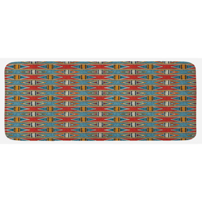 Eclectic Striped Synthetic Kitchen Mat