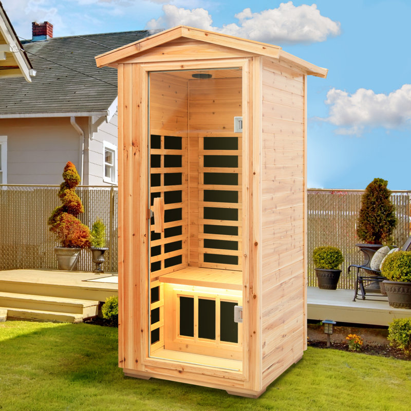 Sauna d'extérieur infrarouge lointain à une personne, Brun