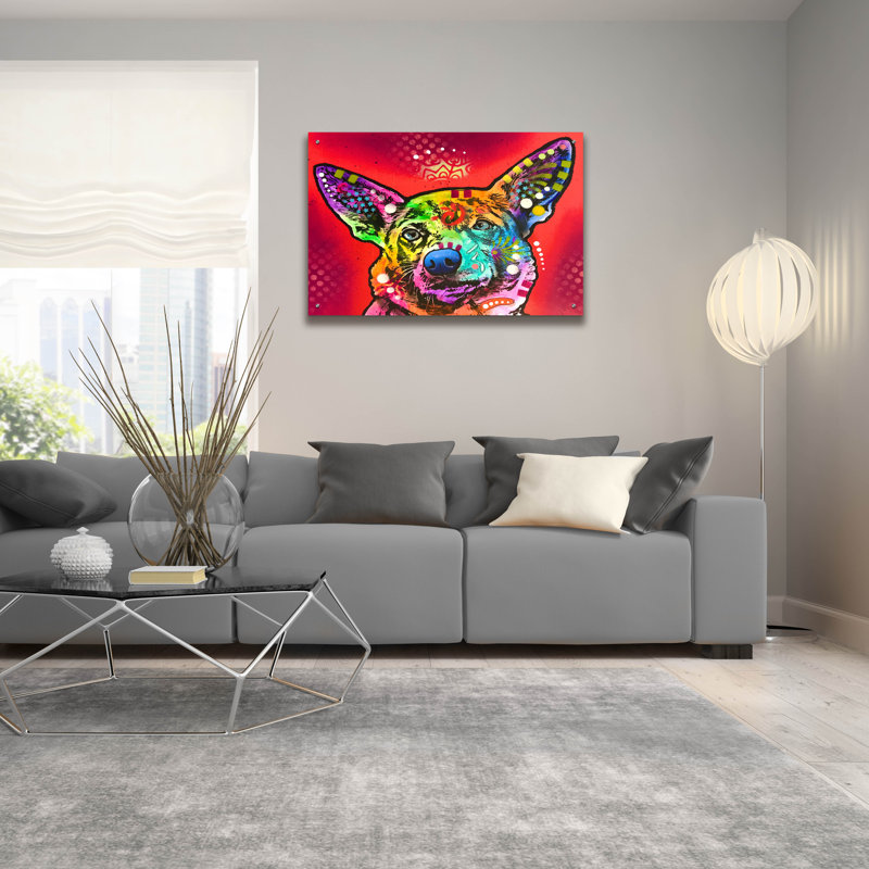 «Doggo Ears Red» par Dean Russo, H 24 po x l 36 po x P 0,2 po