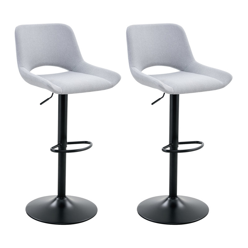 Tabouret de bar pivotant à hauteur réglable (ensemble de 2), Gris clair