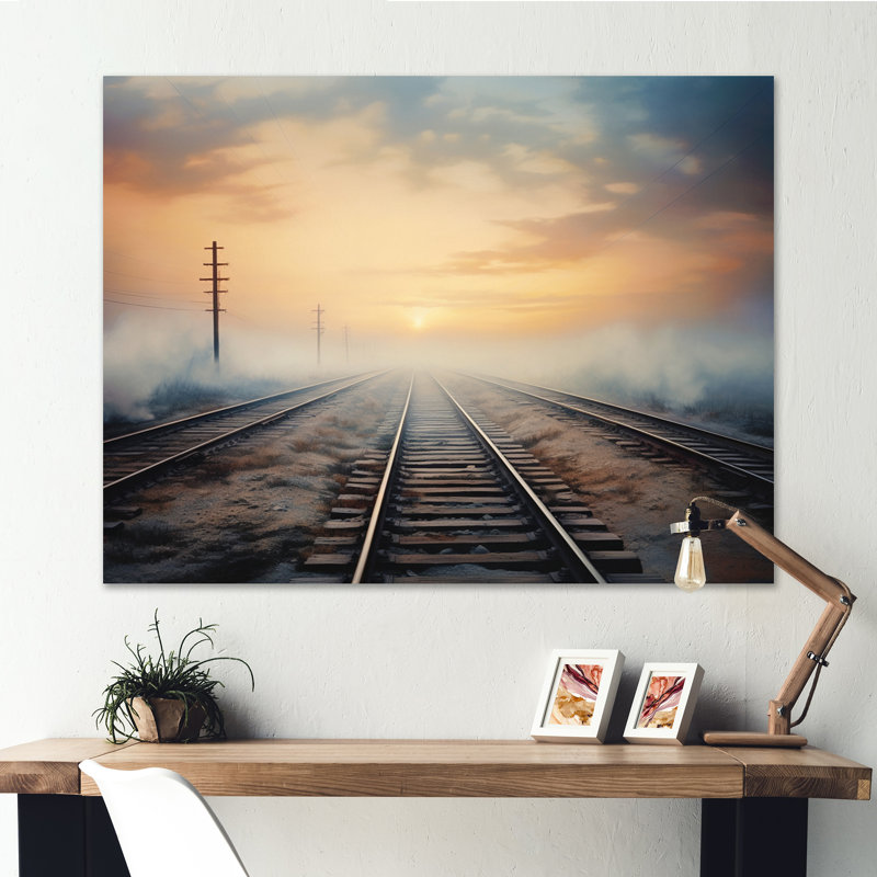 Scullin Train Transcendent Traces sur toile, H 12 po x l 20 po x P 1 po, Toile tendue