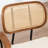 Modern Upholstered Faux Leather Rattan Back Dining Chairs-1804957492