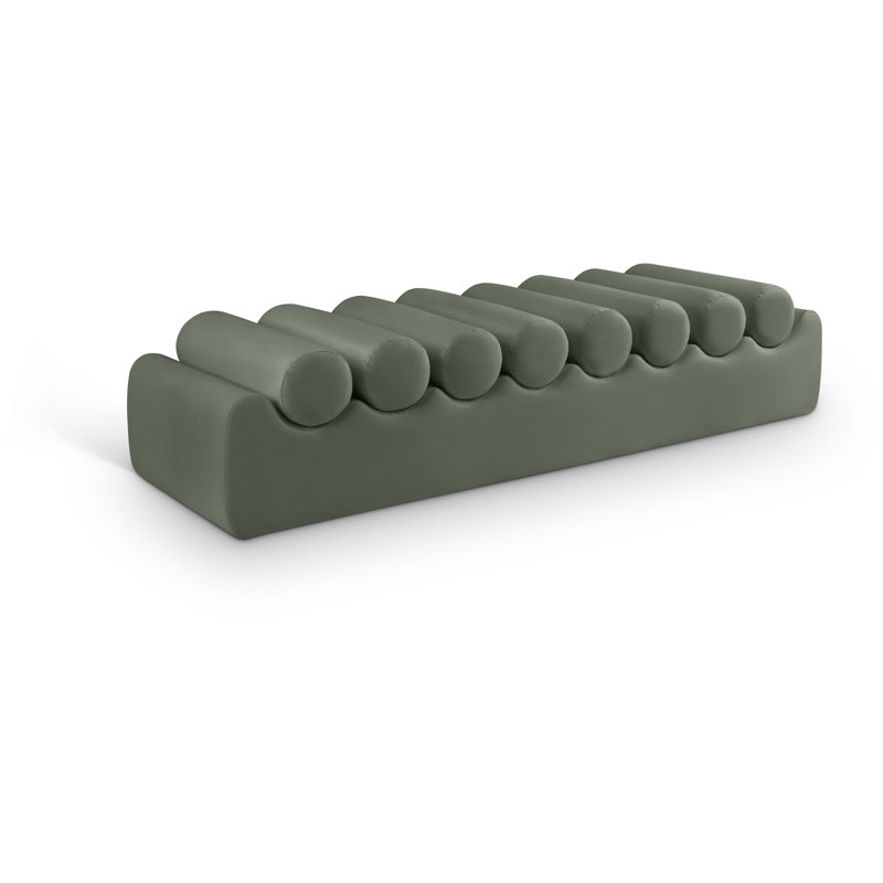 Banc en cuir Rumble Vegan, H 16,5 po x l 72 po x P 22 po, Cuir végétalien vert