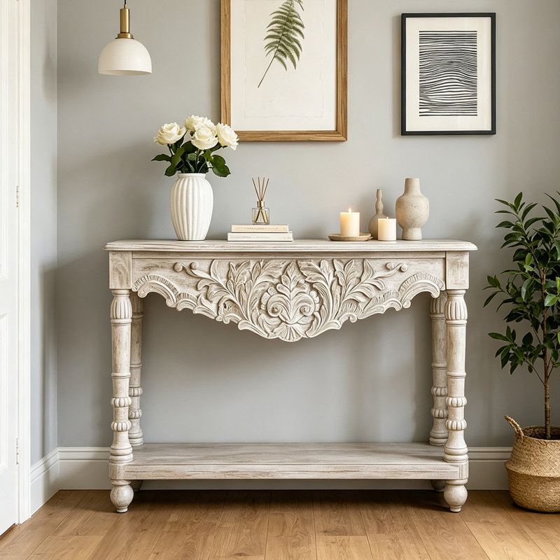 Console French Vintage, H 31,5 po x l 47,2 po x P 15,7 po