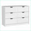 Ensemble de chambre à coucher, commode 2 pièces + table de chevet Bennett, blanc neige | Commodes doubles | Panneau de particules