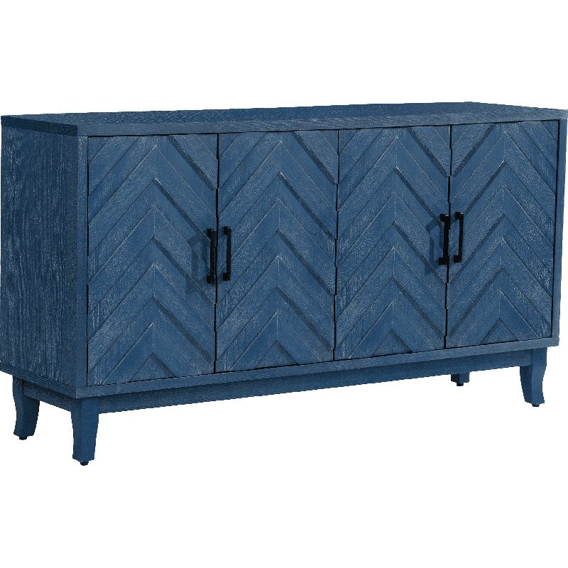Ranulfo Wide Sideboard,Buffet table,Dining cabinet with MDF frame, Navy Blue