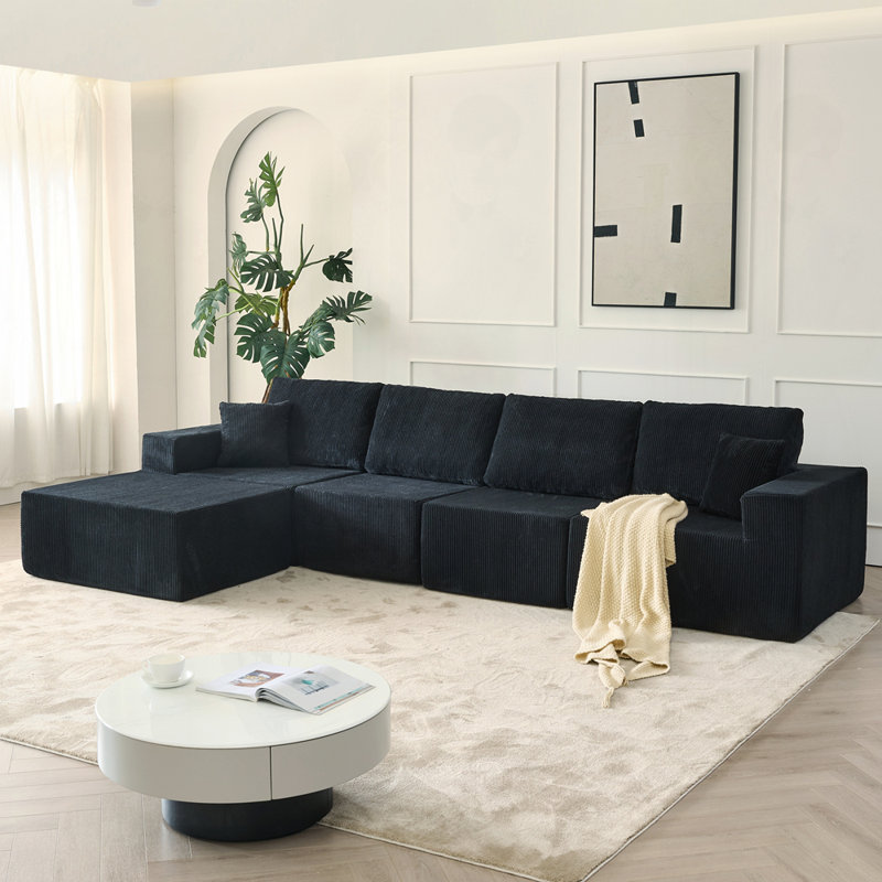 4 places avec repose-pieds et 2 coussins, Noir