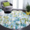 Tapis bleu sarcelle / vert / blanc Hollman