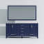 Meuble-lavabo double bleu marine avec comptoir en marbre 70 po L 32 po x H 32 po - matériau en bois, 72 22 P, 22 comptoirs, deux tiroirs pour un rangement organisé-117809727