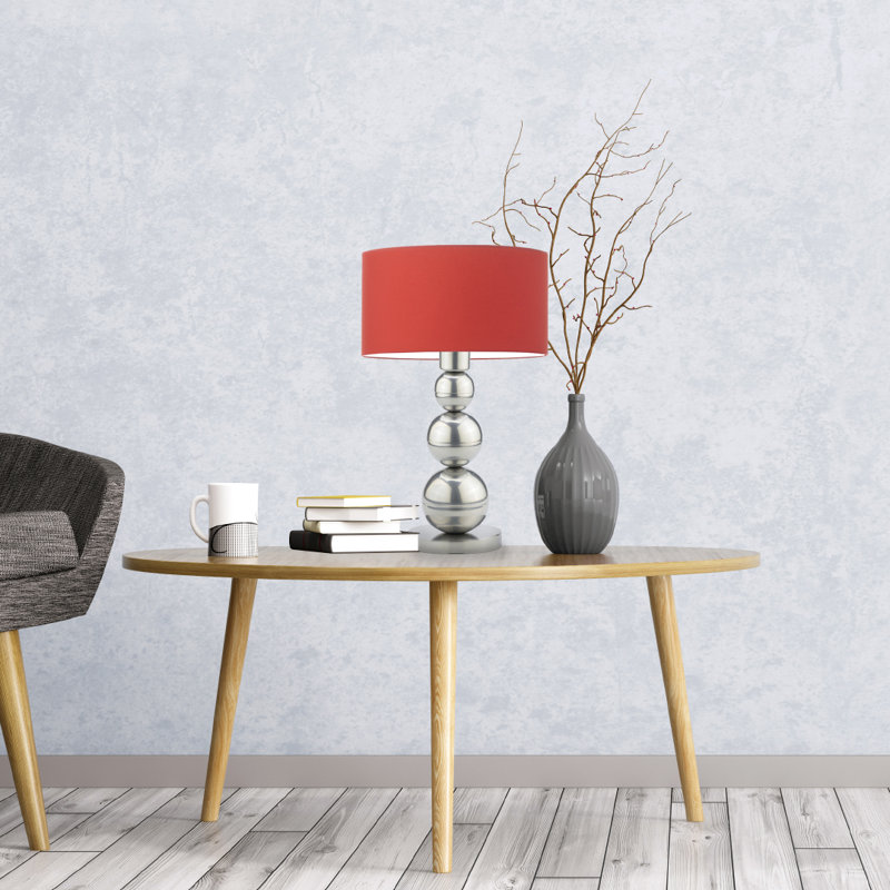 Henrika Metal Desk Lamp, Silver, Light Purple
