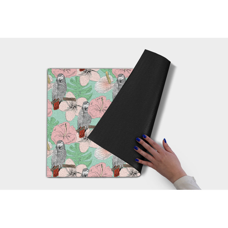 Non-Slip Floral Doormat