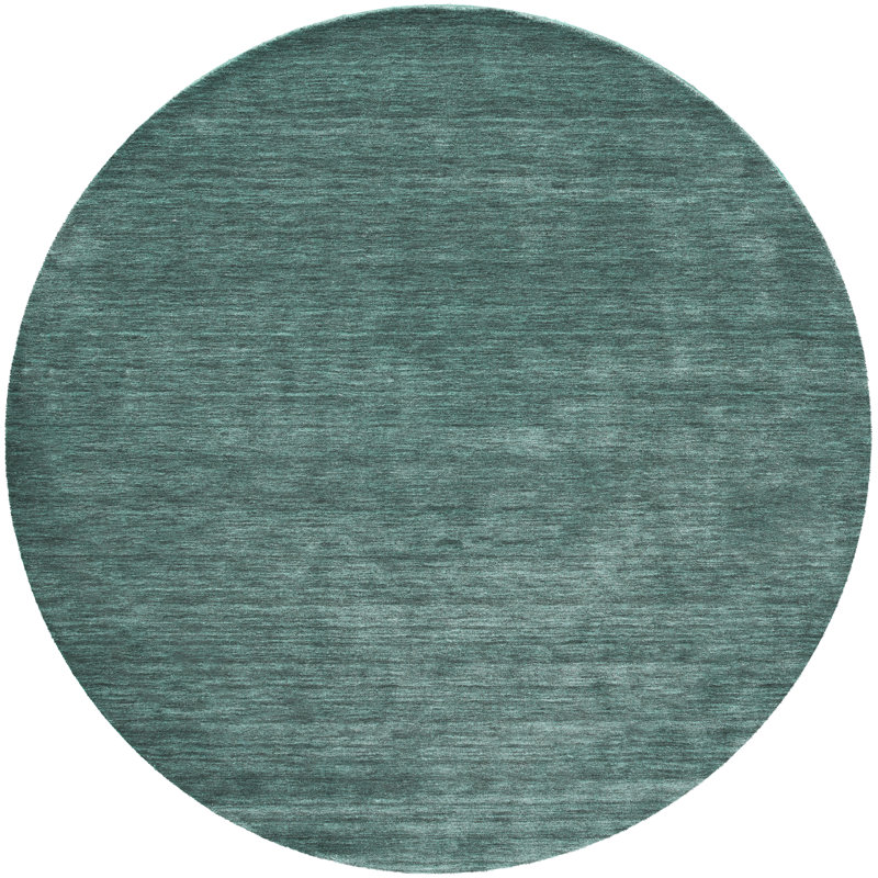 Tapis vert en laine touffeté à la main Chazy, Rond 10 pi