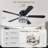 52" Crystal Flush Mount Ceiling Fan With Led Lights And Remote Control