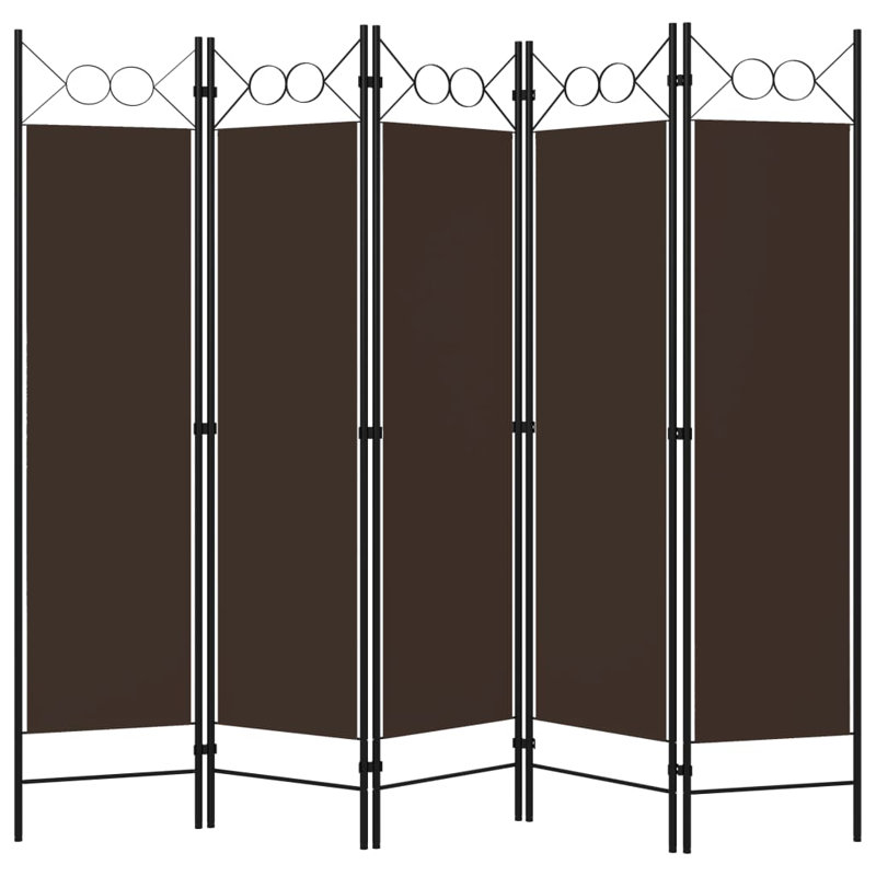 Tati 457.2cm H Folding Room Divider, 5, Brown