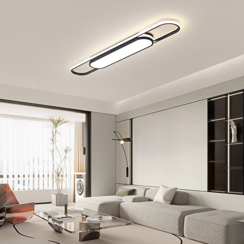 Muscato 1-Light 110cm LED Flush Mount, Black