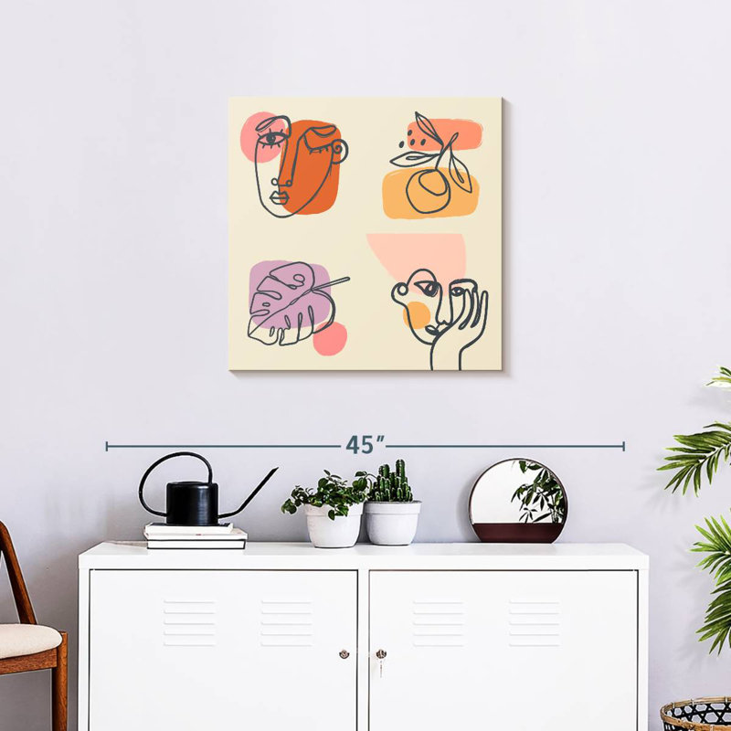 Leisha Various Faces I, 24" H x 24" W
