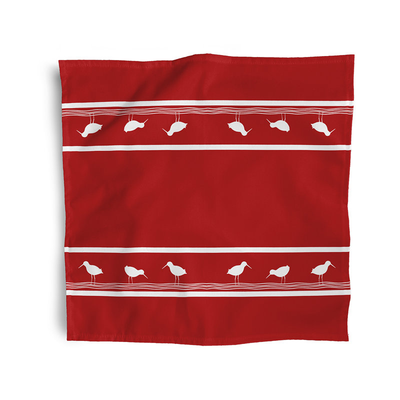 Chauntay Polyester Nautical & Coastal Napkins, Red