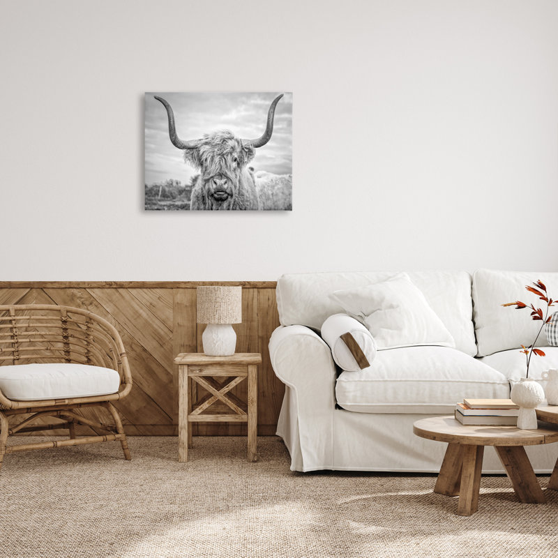 Highland Cow - Picture Frame Photograph Print on Canvas, 24" H x 30" W