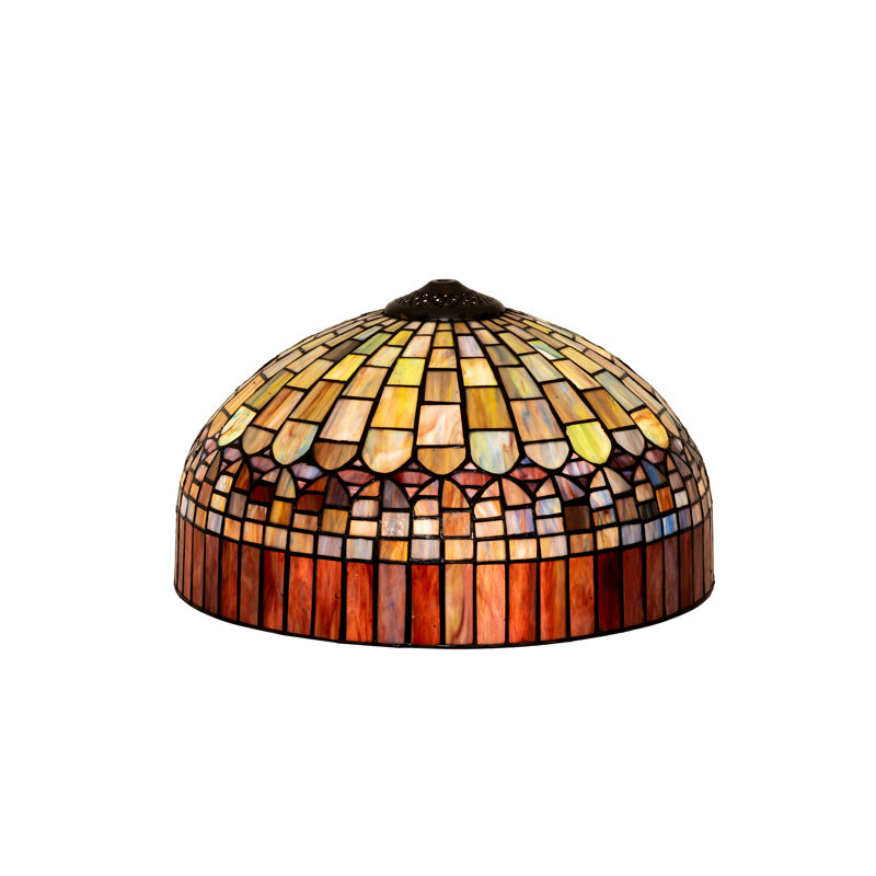22" Wide Tiffany Candice Shade, Red/Blue/Yellow/Purple, 9" H x 16" W x 16" D