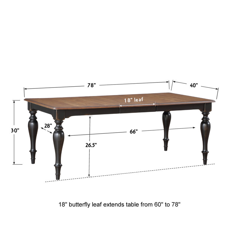Iestyn Extendable Four Leg Dining Table, Ebony