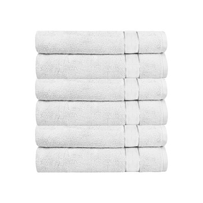 6 Pack Cotton Hand Towels Set (16 X 32 Inches)