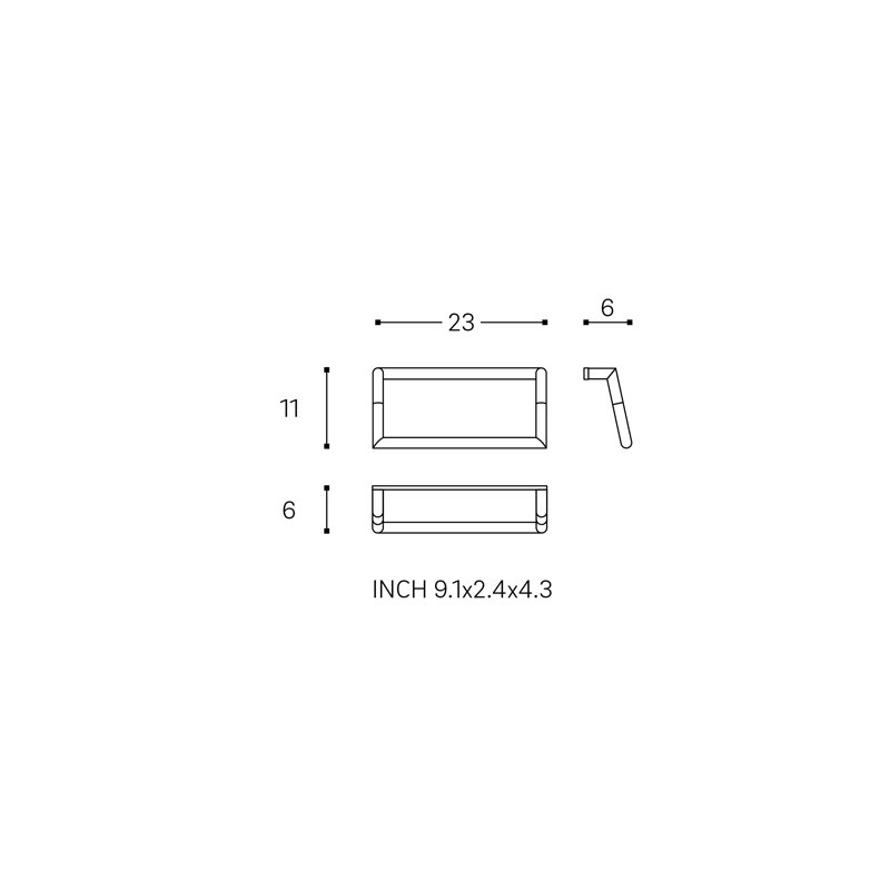 23 cm L Wall Mounted Towel Bar