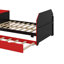 Lit de jour double en bois avec couchette, bureau et port USB-989337172