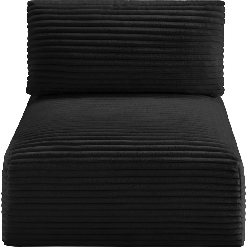 Fauteuil en velours côtelé Carmean Performance, Tissu velours côtelé noir