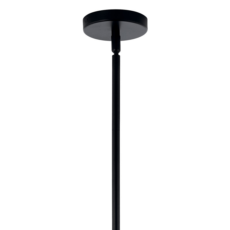 Steel Dimmable Globe Chandelier, Satin Black, 12, 17.75" H x 26.75" W x 48" D