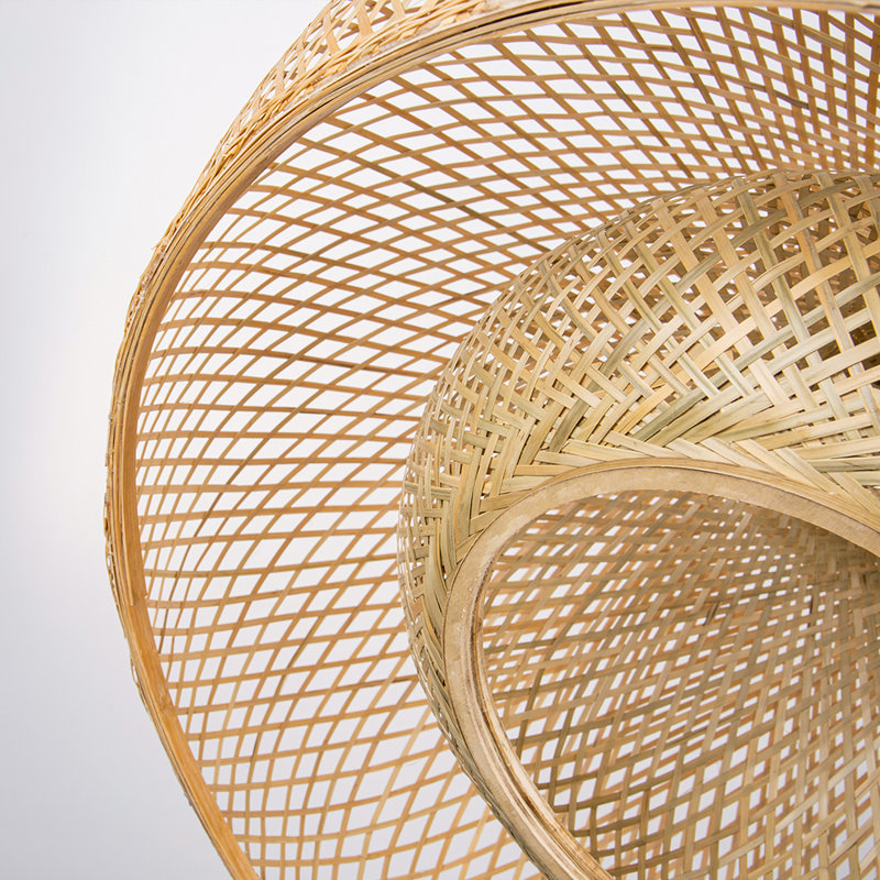 Ledezma 1 - Light Natural Rattan Single Pendant, 11.81" H x 23.6" W x 23.6" D