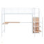 Lit mezzanine en métal avec bureau et grille en métal, lit élégant en métal avec échelle de rangement latérale et garde-robe-924558720-924558722