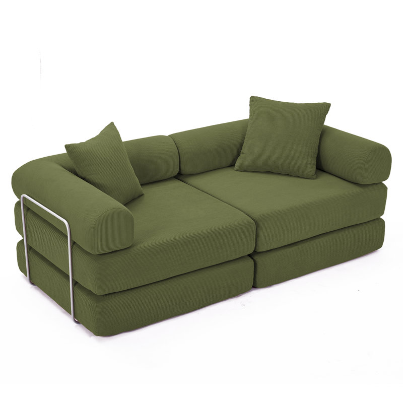 Canapé-lit Corduroy, Vert