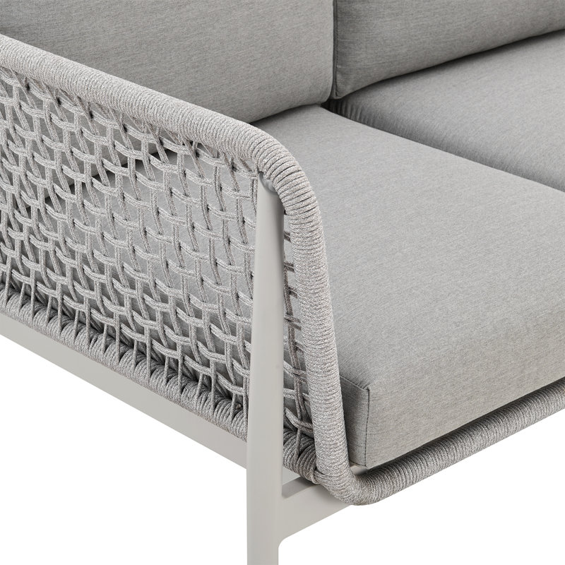 Canapé d'extérieur rectangulaire avec coussins de 94,5 po Brysa