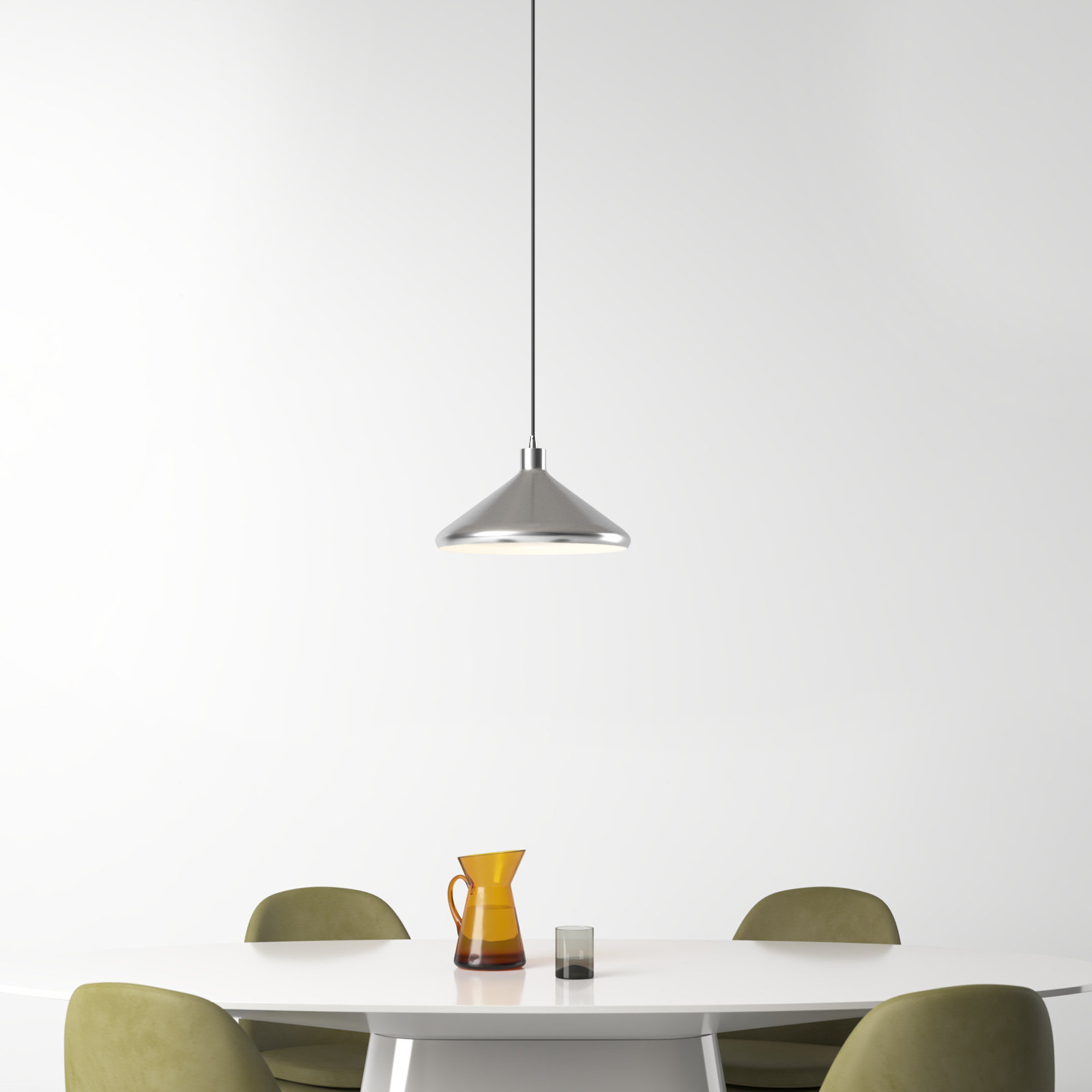 Schultz Dimmable Dome Single Light Pendant, Brushed Aluminum, 13" H x 15.25" W x 15.25" D
