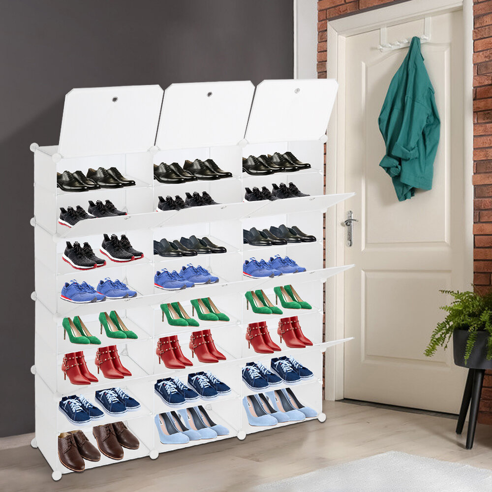 Rebrilliant 48 Pair Stackable Shoe Rack