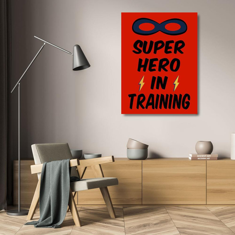 Trinx SD Graphics Studio Gallery Wrapped Canvas Art Titled: Super Hero in Training 9977CA, 24" H x 19" W