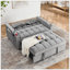 55.51 Inch Versatile Foldable Sofa Bed In 3 Lengths, Modern Sofa Sofa Sofa Velvet Pull-Out Bed, Adjustable Back And With USB Port And Ashtray And Swivel Phone Stand-118043399