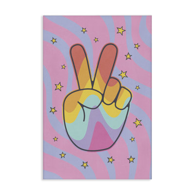 «Groovy Peace with Patterns», art mural sur toile par Nataly White