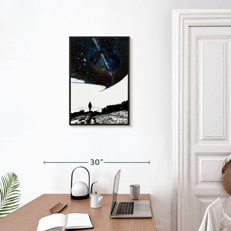 La route la moins fréquentée, Cadre flottant noir, 17 po x 25 po