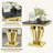 22.8" End Table With Faux Marble Top & Stainless Steel Frame-254849250
