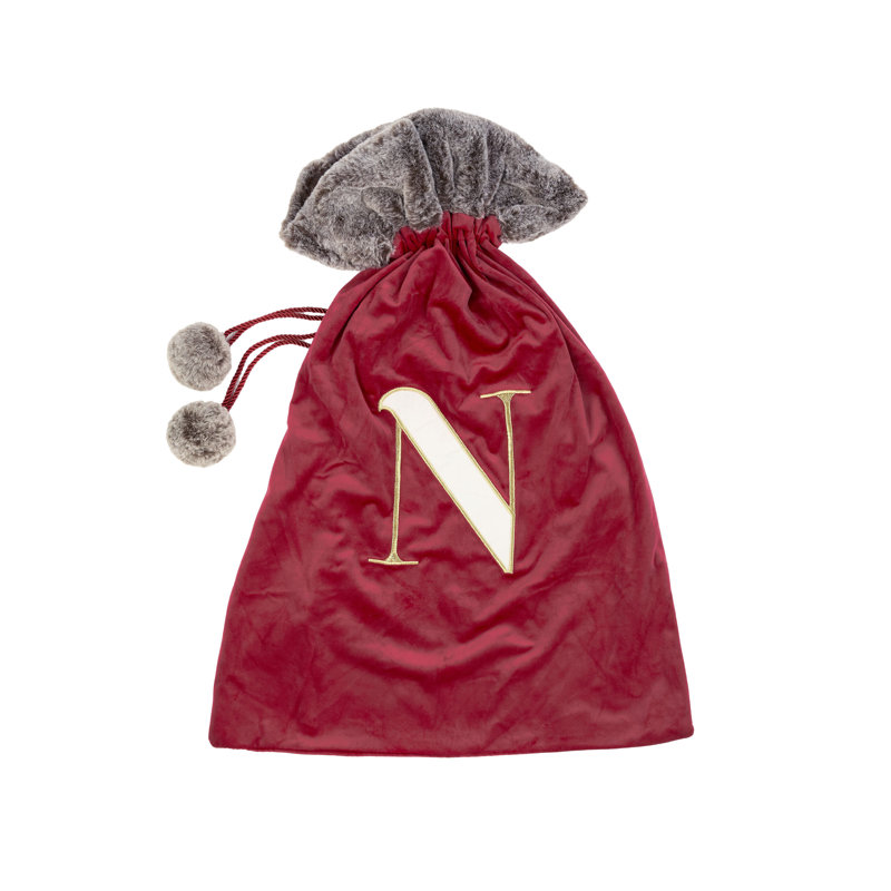 Luxury Christmas Sack with Monogrammed Letter N