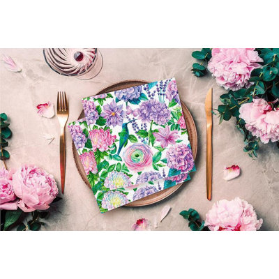 Set Of 20 Luncheon Purple Delight Napkins
