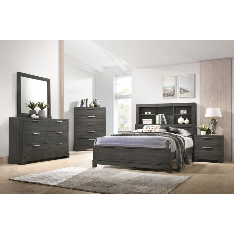 Temecula Bookcase Storage Bed, King