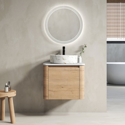 Meuble-lavabo mural avec lavabo d'art en céramique