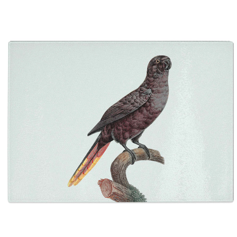 Tempered Glass Black Lory Chopping Board, 39 cm W x 28.5 cm L