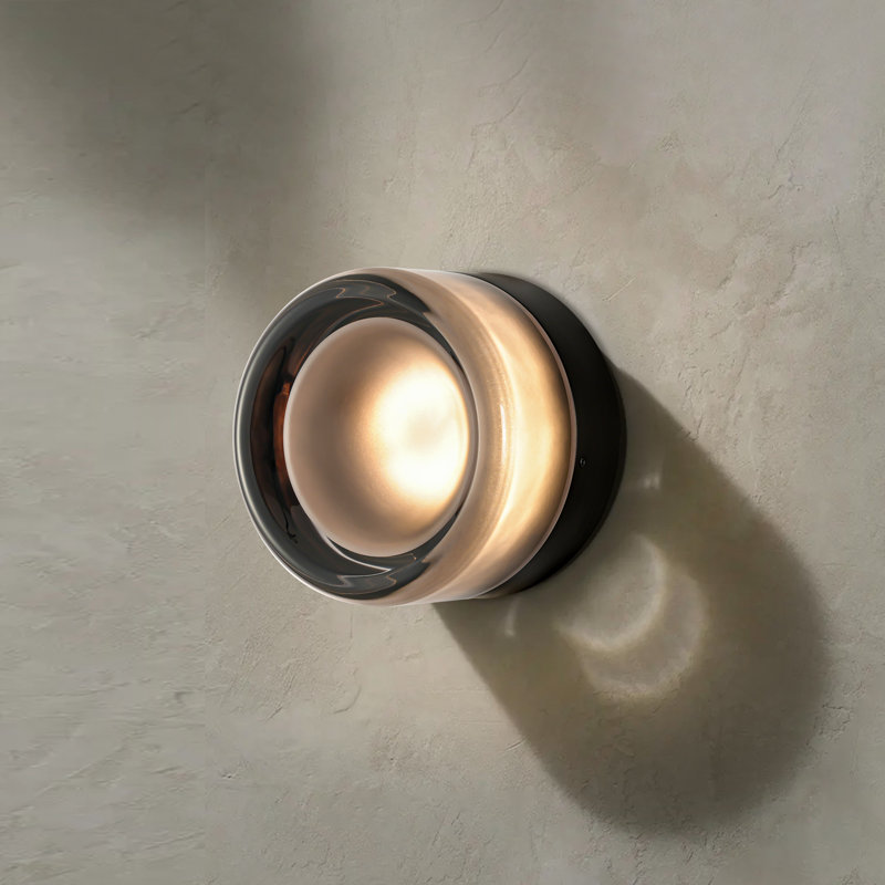 Adalat Led Dimple Flush Mounted Sconce, Gray