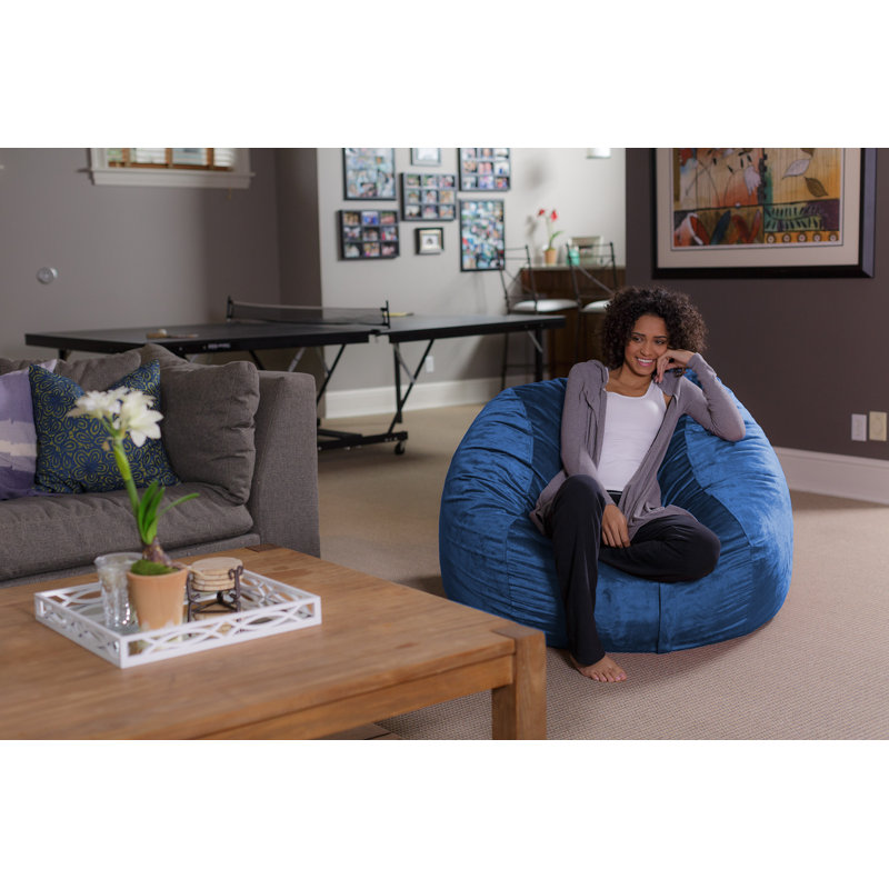Fauteuil à billes - Fauteuil à billes rond rembourré de mousse déchiquetée de 4 pi - Fauteuil à billes rembourré en mousse à mémoire de forme moelleuse et ultra douce avec housse en microsuède - Mobilier et accessoires rembourrés de mousse remb