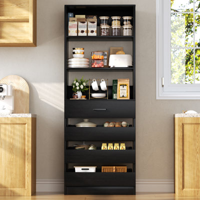 80"H Pantry Cabinet with Adjustable Shelves and Drawers by Ebern Designs